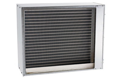Metallic air filter with horizontal slats.