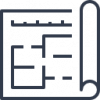 Icon of grey blueprints | Dr. Ductless Heating & cooling